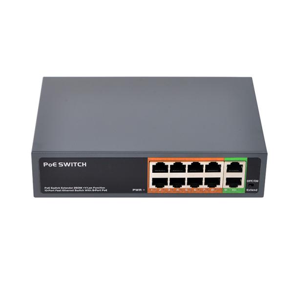 full metal case 8 ports 100Mbps IEEE 802.3af/a standard 96W power backplane