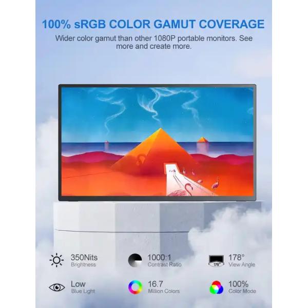 Dual Triple Display 4k Portable Monitor Screen Extender 14.0 Inch LCD Gaming with USB Type C