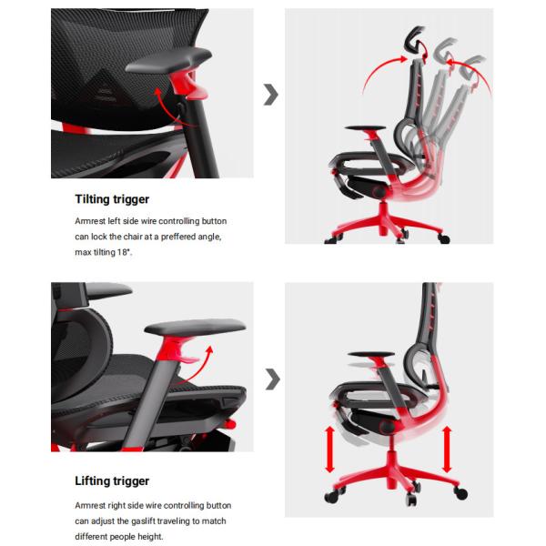 office chair with Game Performance,height adjustment,armrest adjustment,headrest adjustment,footrest