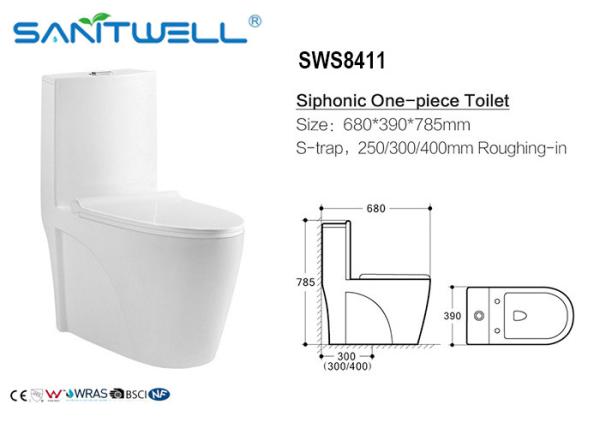 Quality Inodoro wc / siphonic wc Water-absorptivity < 0.2% , Siphonic Action Toilet for sale
