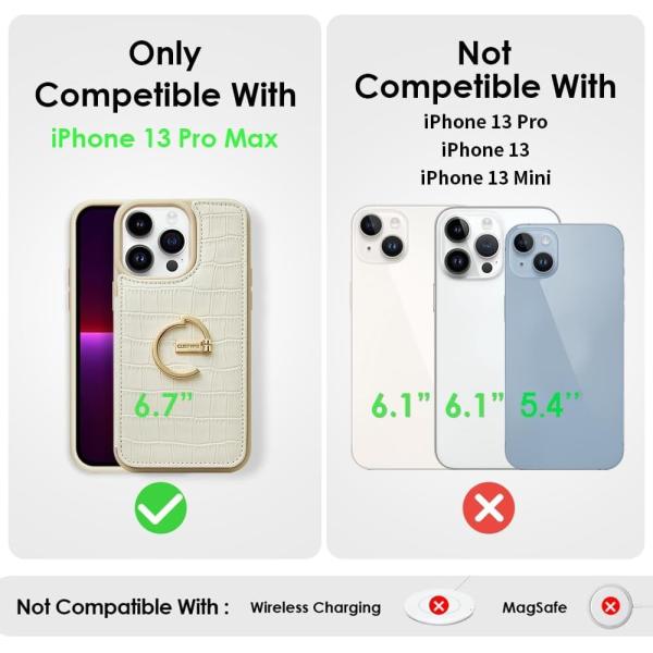 iPhone 13Pro Max 6.7 "-, wallet case with card holder, leather protective case with ring holder,