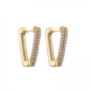 Buy cheap Luxury 24k Gold Earrings Fashion Ladies Custom Jewelry Diamond Studded Earrings product