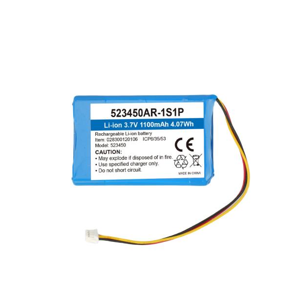 1S1P 3.7V Lithium Ion Battery Pack 1100mAh 103450AR For Energy Storage Solutions