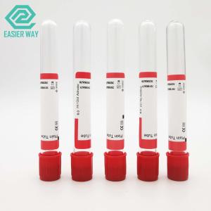 Non Toxic Blood Collection Supplies 1-10ml 13x75mm Plain Red Top Tube With Additive