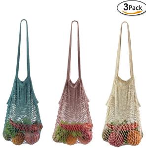 China AQL Cotton Net Shopping Bags , BRC Mesh Grocery Tote bag Reusable Fabric on sale