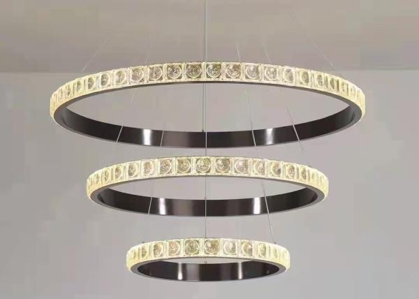 Quality Decorative Lamp Led Chandelier Chrome Round Ring Lighting Large Modern Crystal Chandelier for sale