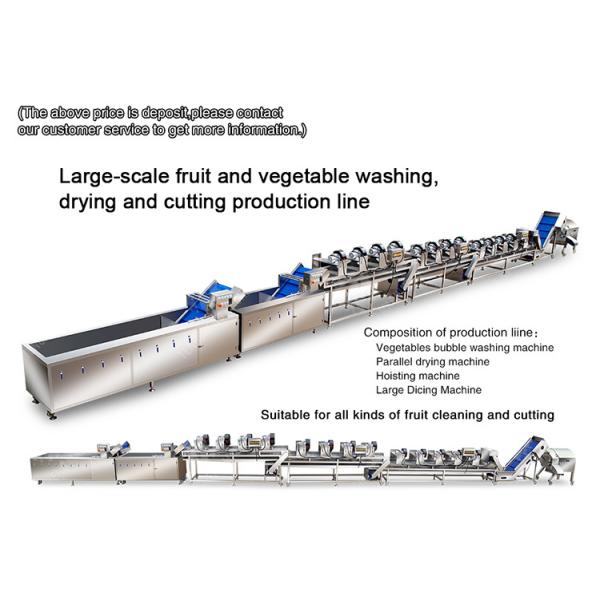 Large-scale fruit and vegetable washing,drying and cutting production line Fruit Vegetable FOOD processing production Machine