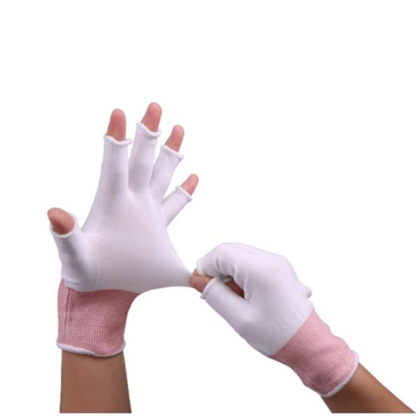 Quality Low Lint Half Finger Clean Room Glove Liners Ultra Thin And Breathable for sale