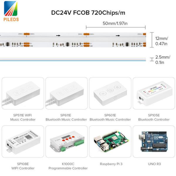 WS2811 Pixel COB LED Strip RGB 5M 12V SM16703 Addressable Programmable Dream Color