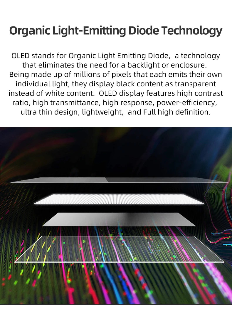 55inch 10Bit Color Depth Transparent Oled Monitor / Clear Oled Signage Perfect For And Efficiency