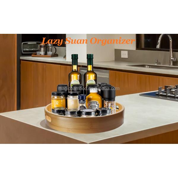 10 Inch Bamboo Lazy Susan Turntable for Kitchen Counter Top Functional and Design