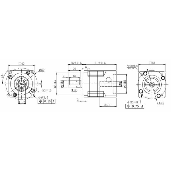 OEM 42mm Frame Gearbox Efficiency Planetary Gear Reducer For Precison Machine