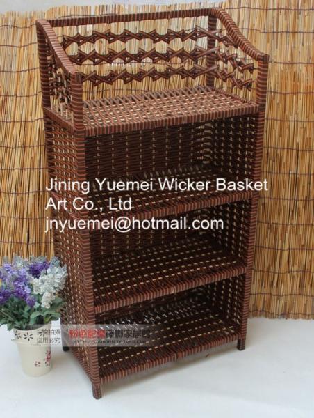 Quality rattan bookshelf shoe cabinet box storage holder rack layer rattan basket rattan furniture for sale