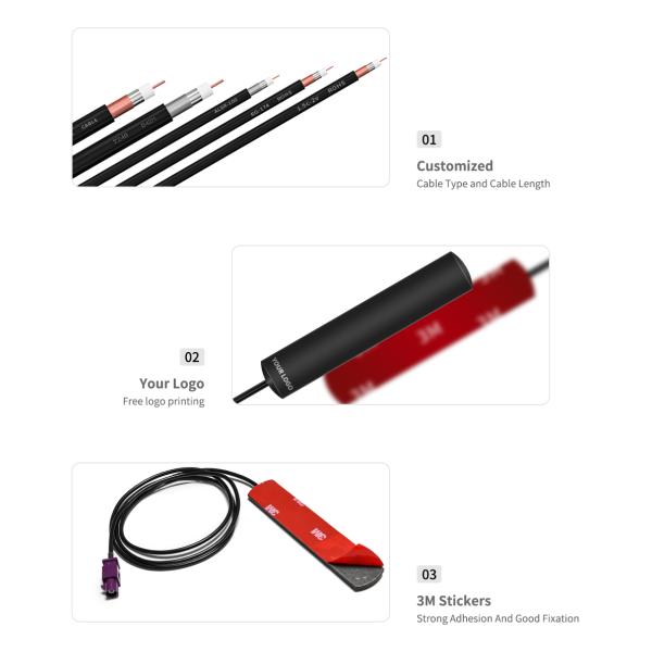 ISO Certified Wifi 2.4ghz External Dipole Antenna with rg174 Cable and ISO Certification