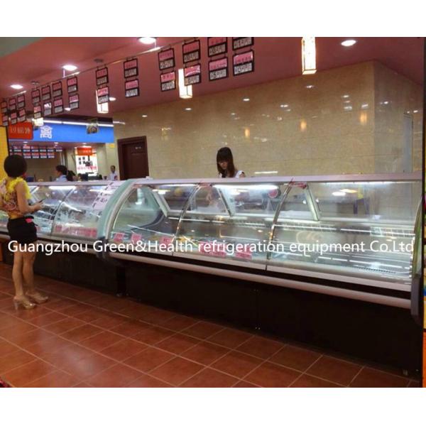 Commercial Serve Over Counter Deli Display Refrigerator Cold Food Fresh Meat Display Freezer Showcase