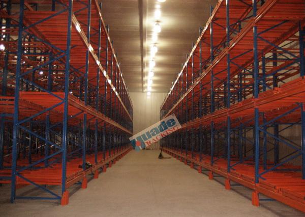 Quality Supply Chain Push Back Pallet Racking Steel Storage Shelving 2 Uprights Frame for sale
