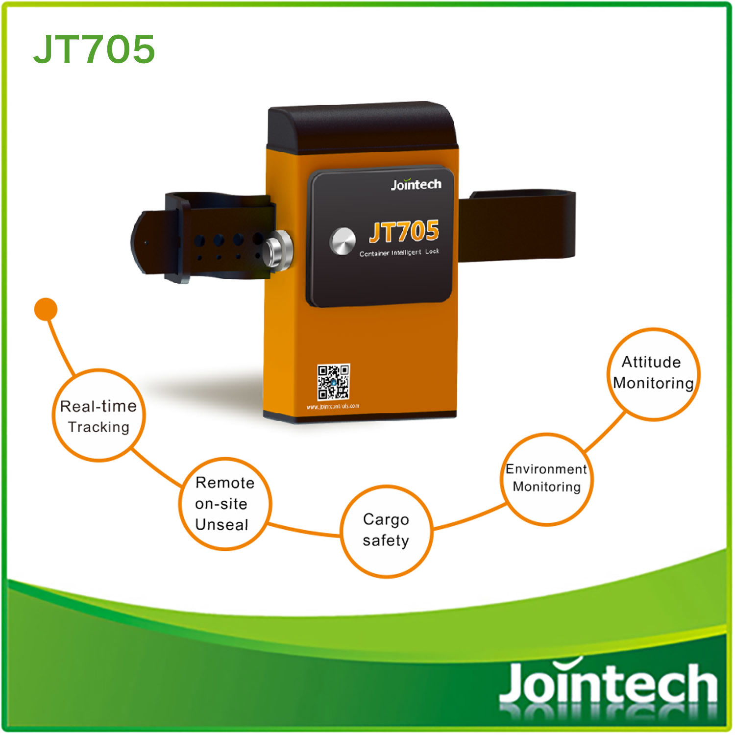 Jointech IP67 Electronic Container Seal Tracking For Logistic Transportation