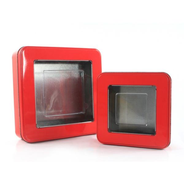 Quality Personalized Cookie Tin with Transparent Lid for sale