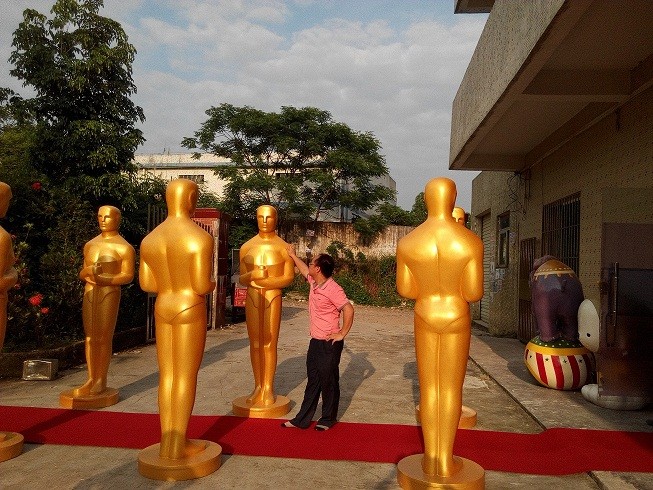 90th Oscar Award mascots statues sculptures for sale with golden color fiberglass as event party decoration