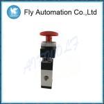 1/4" Mechanical 3/2 Way Push Button Air Valve Red Port Convenient Operation
