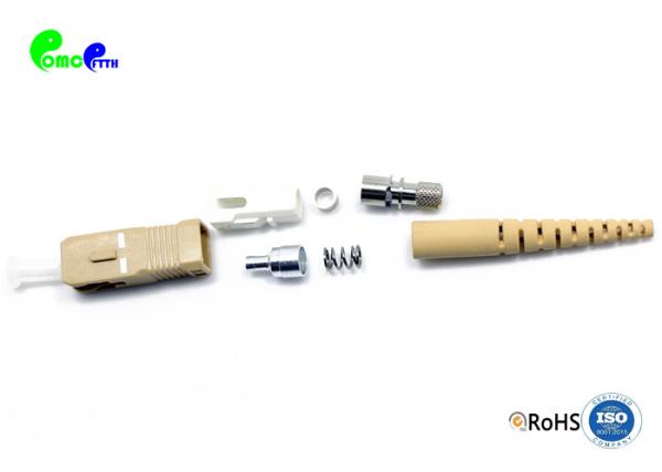 Quality SC UPC 50 / 125μm Simplex Fiber Optic Connectors With Gray Color Connect High Durability for sale