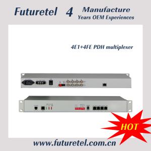4e1 to 4*10/100M ethenet  multi-sevice single mode pdh fiber optic multiplexer