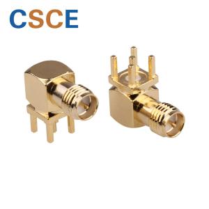 Buy cheap 50ohm SMA Female Right Angle Connector , RF Coaxial Connector For PCB Mount product