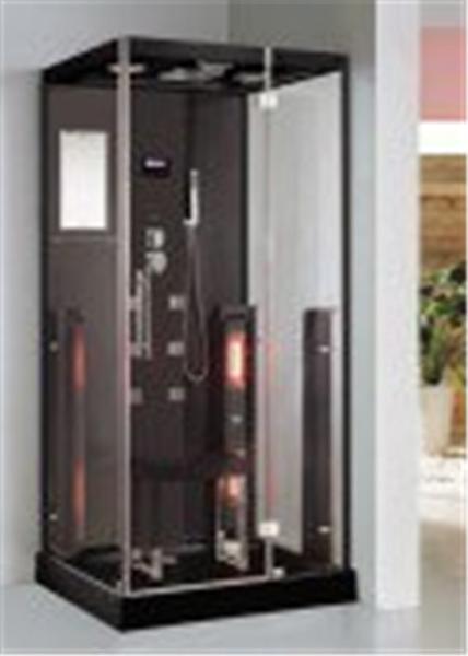 Quality Rectangular Black Glass Shower Cabin Bathroom Shower Stalls With Speaker for sale