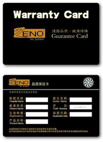 Quality Plastic Warranty Card / PVC material Guarantee Card / Service Card for sale