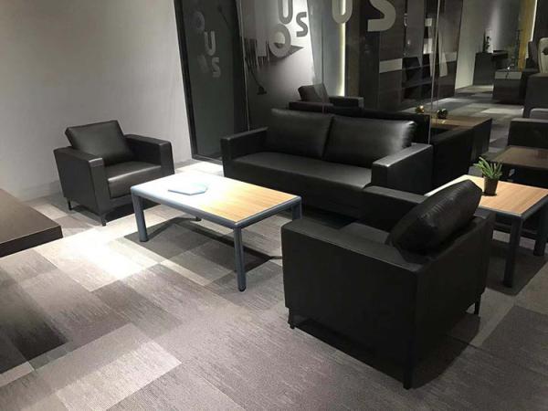 Quality Wood Single Leather Sofa , DIOUS Office Reception Seating for sale