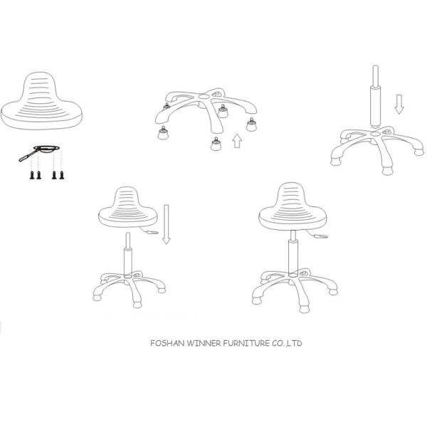 Science Laboratory Stool Chair Movable Adjustable Height Lab Stool