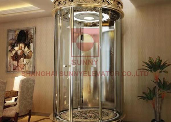 Quality 2000KG Villa Round Vvvf Control  Panoramic Elevator For Observation for sale