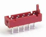 Micro Match Amp Header Connector 1.27mm Pitch Red Color Long Lifespan