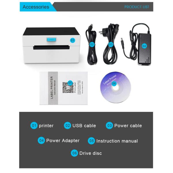 110mm USB Label Printer Bluetooth Wifi Desktop Barcode Printer