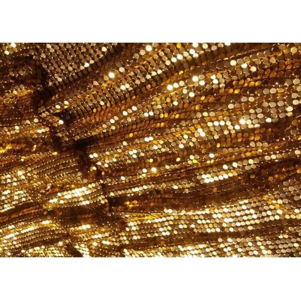 Fashion Brass / Aluminum Alloy Metallic Mesh Fabric Colth Sequin Fabric