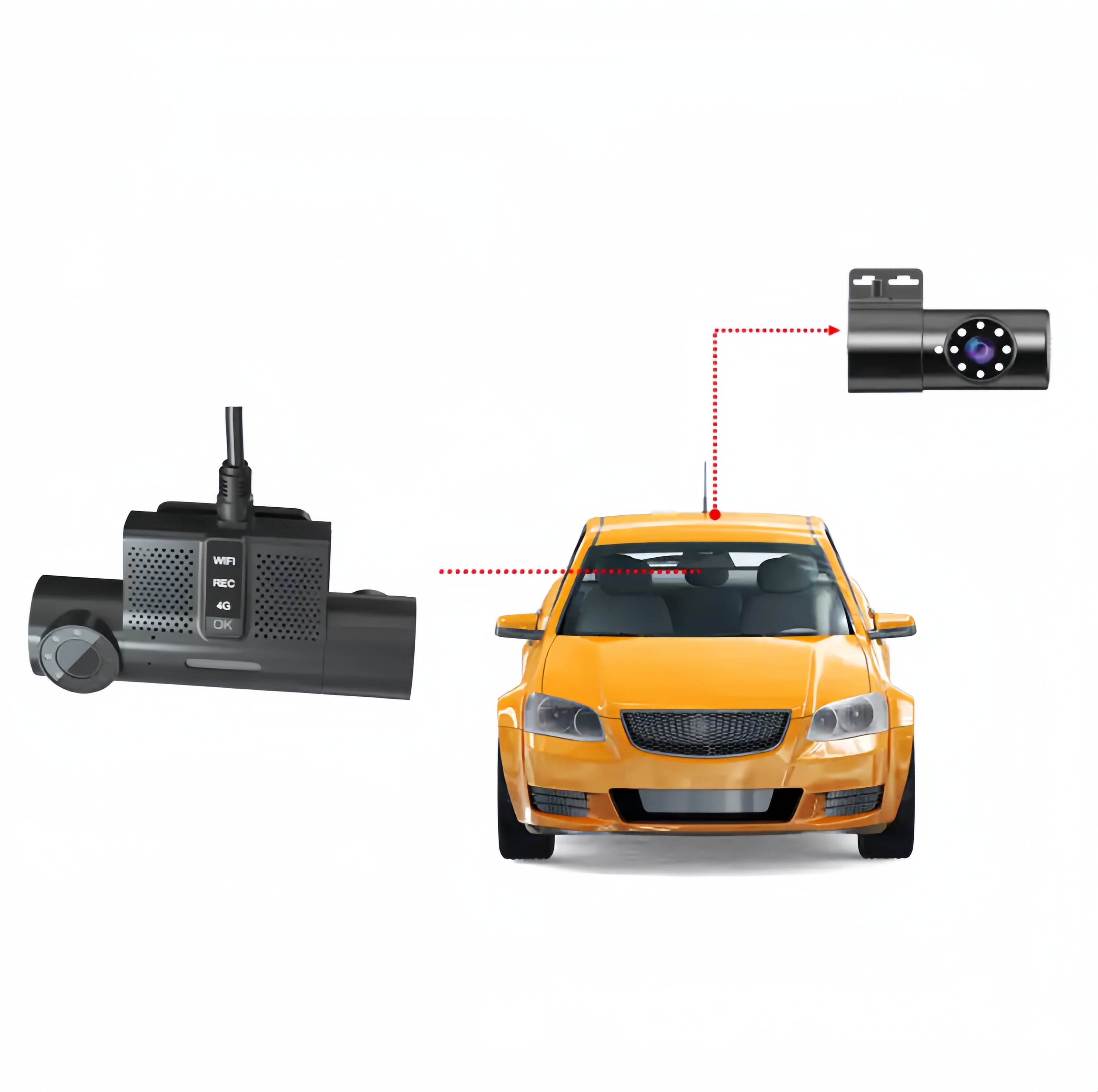 1080P Dual CCTV Camera Dashcam Wireless MDVR Car Black Box With G-Sensor And GPS Support