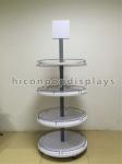 Flooring Rotating Snack Display Racks , Custom Dump Bin Honey Display Stand