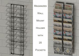 China Wall Mount Magazine Office Display Racks With 20 Literature Pockets Size A4 on sale