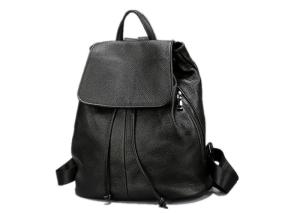 China Durable Large Space Black Color Womens Backpack Bags With Drawstring Closure on sale
