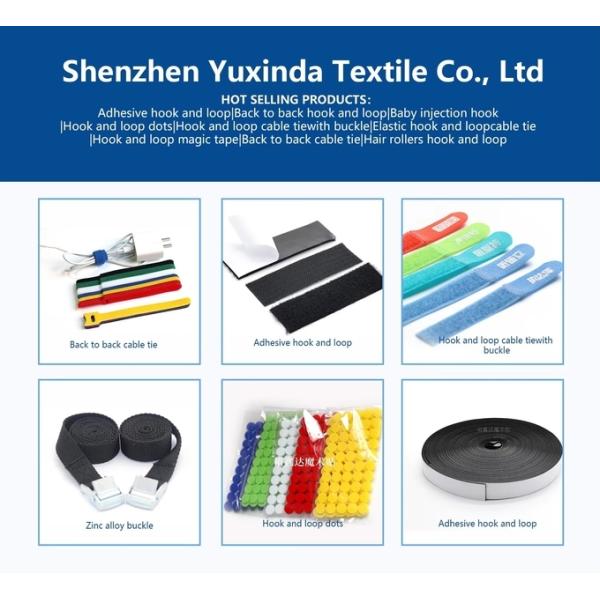 2.5cm Elastic Hook And Loo Metal Buckle Polyester Heavy Duty Elastic Loop Fastener