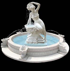 China Garden stone fountain carving statue water fountain white marble sculpture ,stone carving supplier on sale