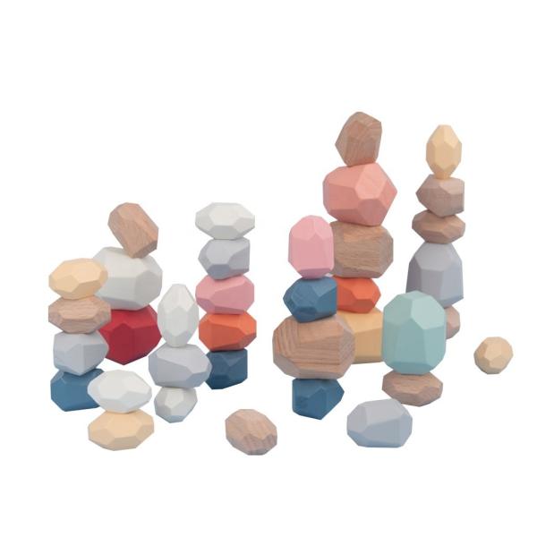 Quality Stones Balance Number Wooden Blocks Set For Toddlers 36pcs for sale