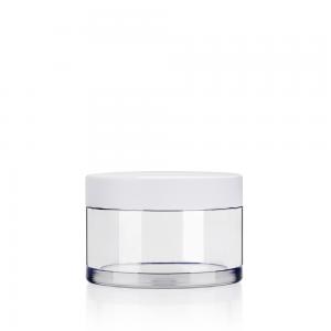 China Heavy Wall Crystal PET Plastic Jars 50ml Cosmetic Jars For Facial Mask on sale