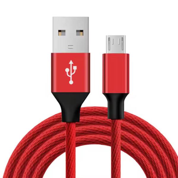 Quality Red Nylon Braid USB 2.0 Cable USB A To Micro Data Transmission Custom Color for sale