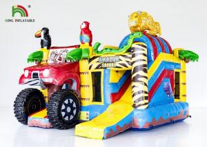 China Blow Up Combo Car Jumper Inflatable Jumping Castle Bounce House With Slide on sale
