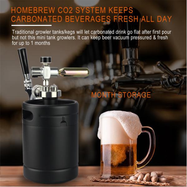 Matte Black CO2 Mini Keg Dispenser With Regulator And Tap Spear