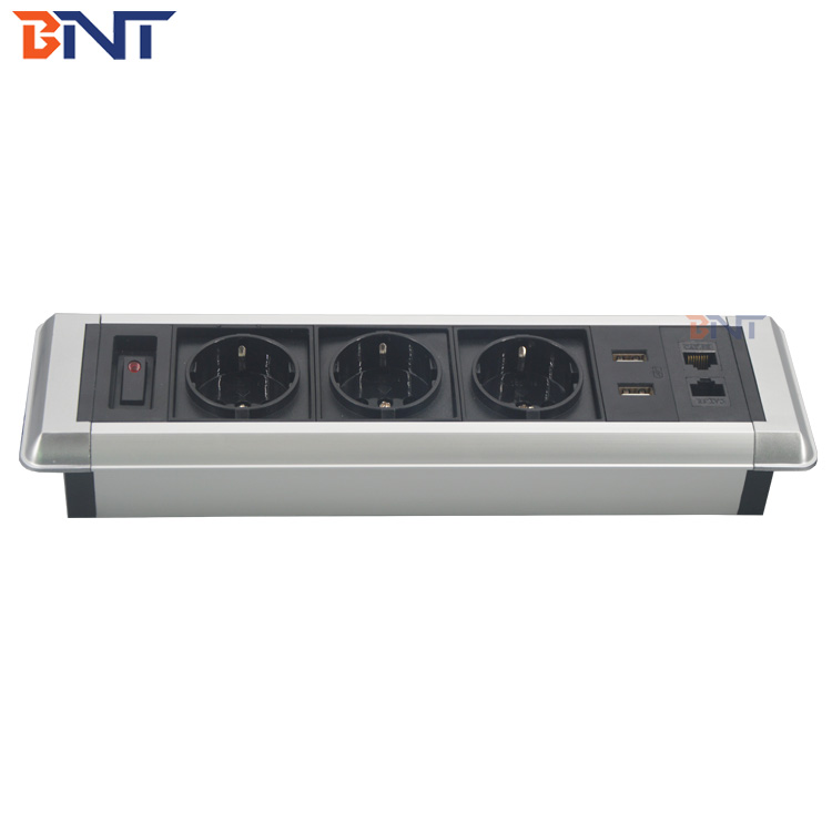 4 port under desk mounted power board socket with usb charging & data