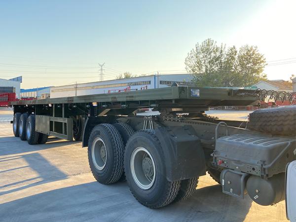Quality Container Flat Bed Deck Semi Trailer 3 Axle 20FT 40FT for sale