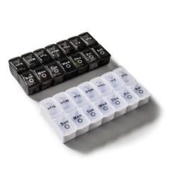 Quality Large Storage Pill Travel Case 7 Day Split Weekly Double Row 2 Color 14 Case for sale