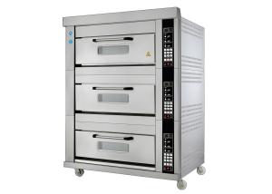 China SS Automatic Gas Bread Oven 3 Decks 6 Trays Computer Version Adjustable Temperature Use Natural Gas or Liquefied Gas on sale